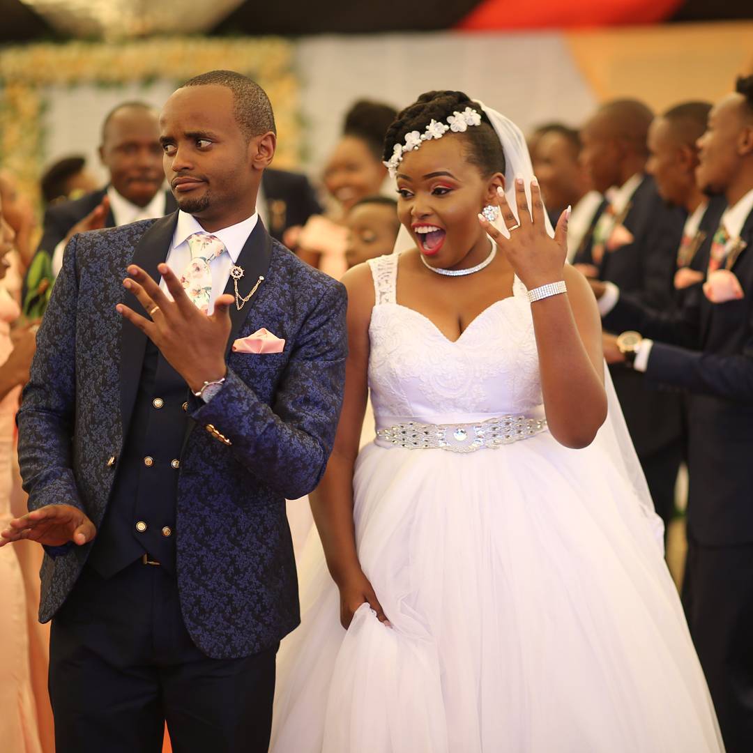 Kabi and Milly WaJesus during their wedding in December 2017 