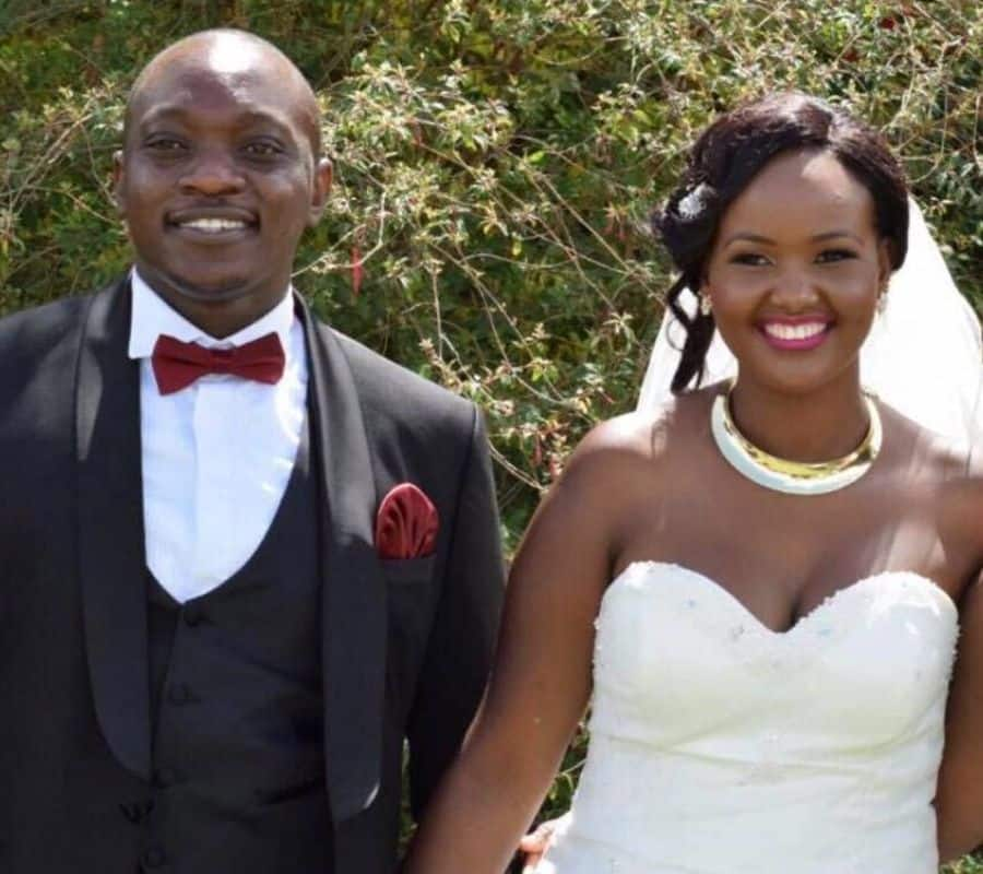 Ken Mijungu and his wife Laureen Mijungu during their wedding