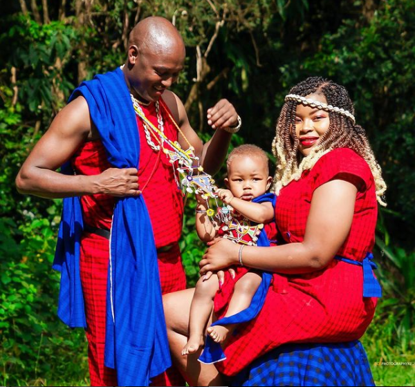 Stephen Letoo and Winnie Nadupoi with their son