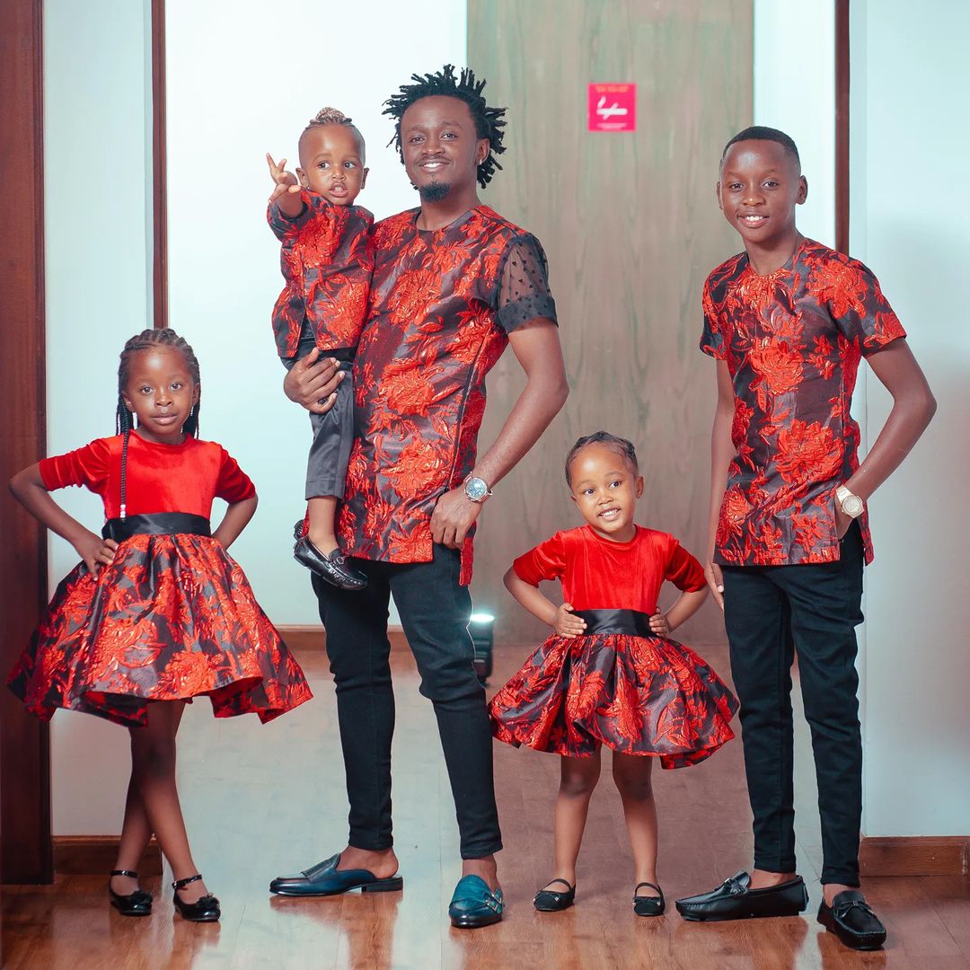 Bahati with his four children