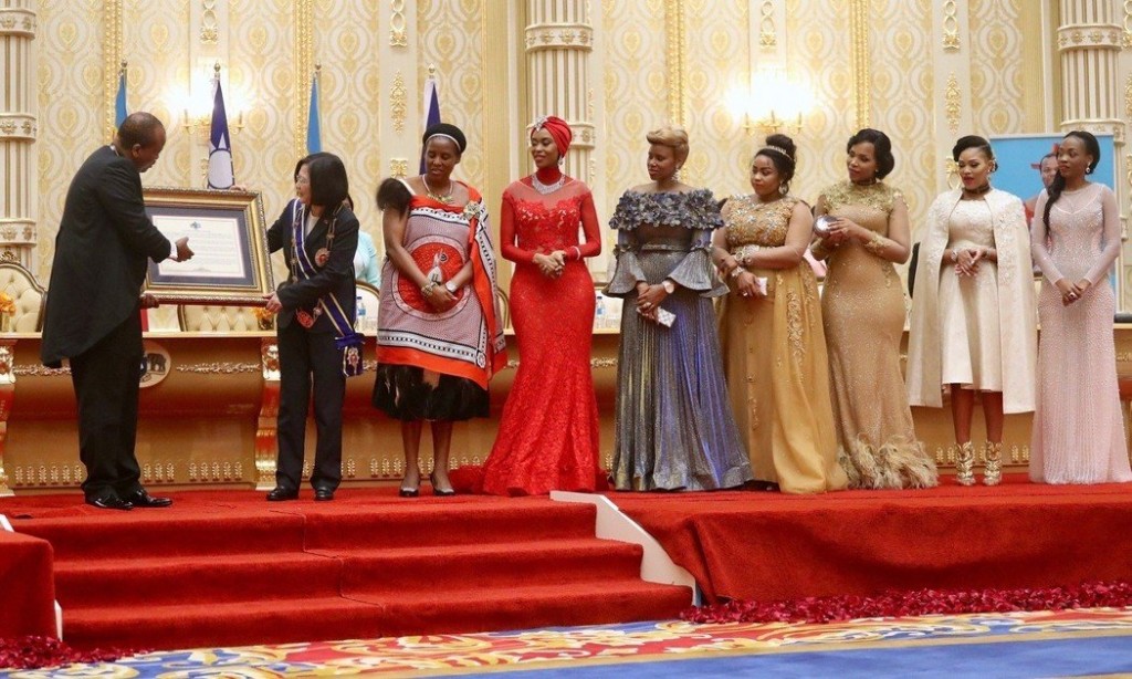  Taiwan President, and Swaziland King Mswati III and some of his wives in 2018