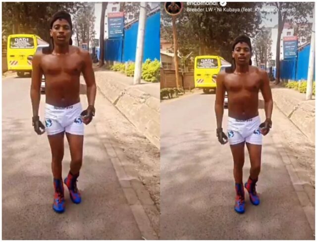 Eric Omondi Sparks Talk About Size Of His Manhood As He Walks In Nairobi Street In A Boxer ONLY