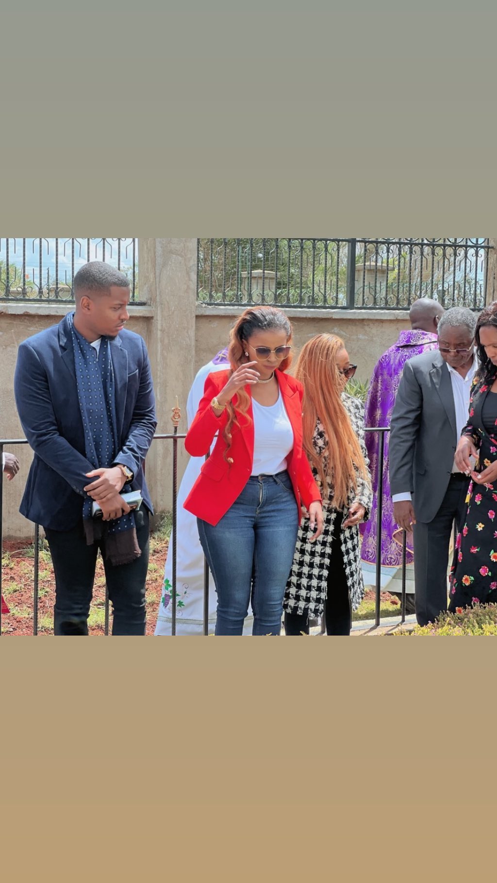 Melvin Ibrahim and Anerlisa Muugai at Tecra Muigai's grave while marking her second death anniversary 