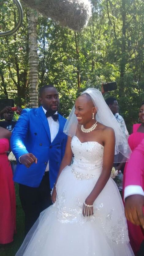 Kawira and her ex-husband during their wedding.