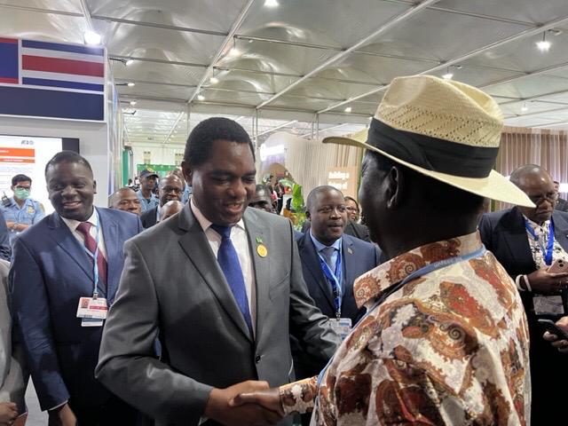 Raila Odinga and Zambian President Hakainde Hichilema