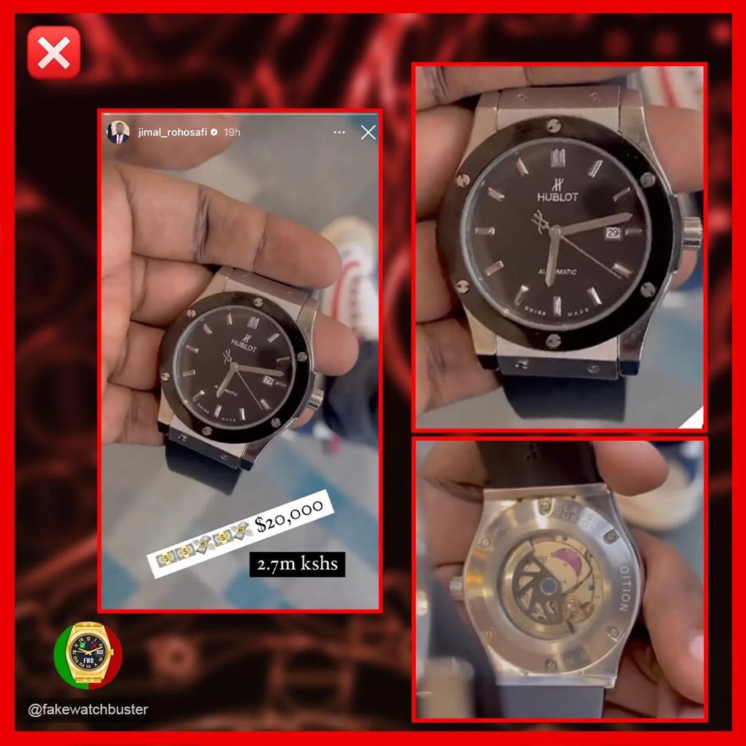 Jimal Roho Safi's fake hublot watch.