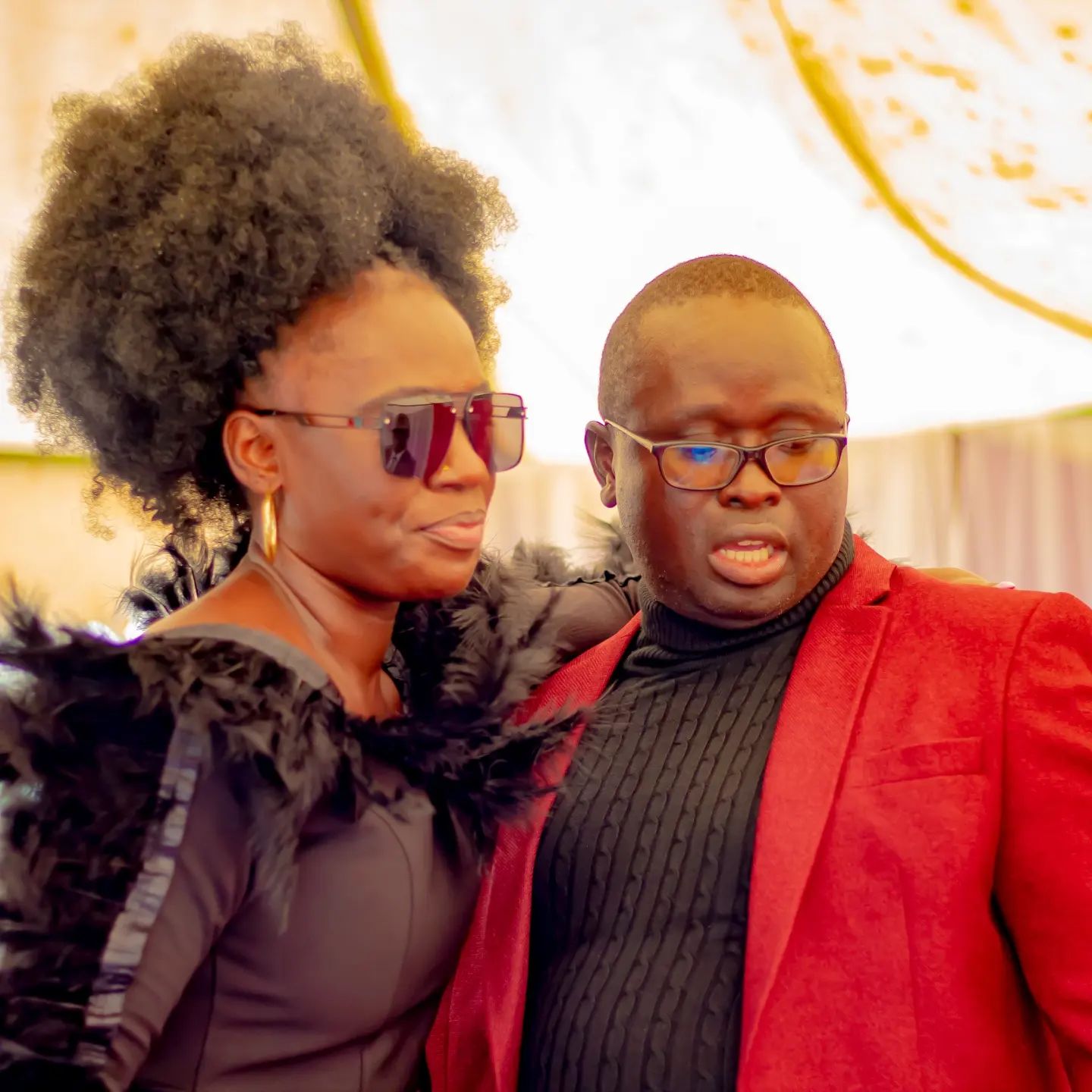 Akothee with her ex husband ex husband Jared Okello during the burial of his father